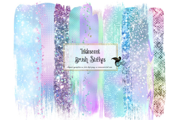 Download Iridescent Brush Strokes Clipart - Premium Bundle
