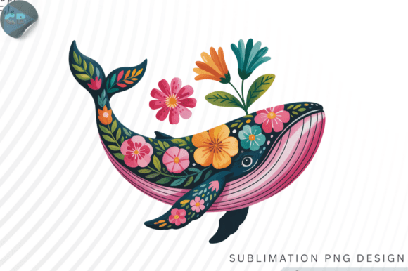 Download Floral Whale PNG Design - Floral Collection