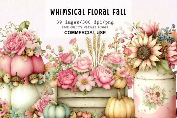 Download Whimsical Floral Fall Clipart Bundle - Floral Collection