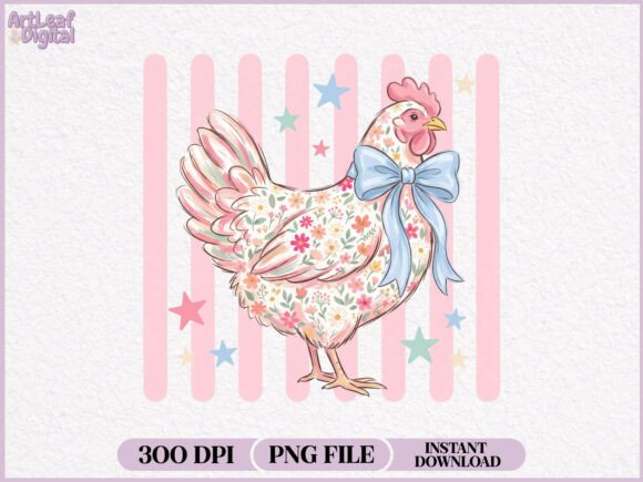 Download Preppy Floral Chicken Coquette PNG - Floral Collection