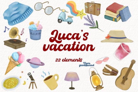 Download Luca's Vacation Vintage Elements Clipart - Vintage elements Collection