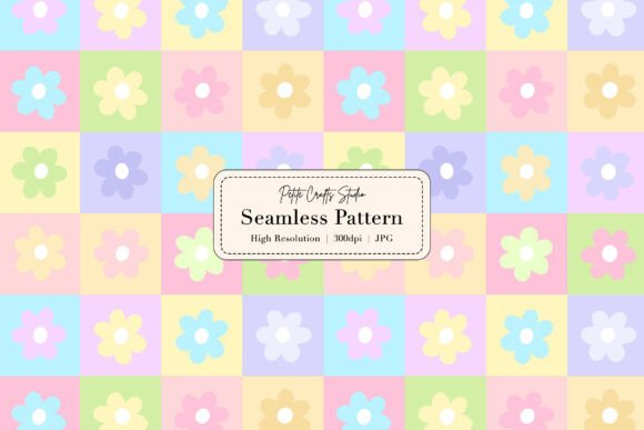 Download Pastel Gingham Floral Seamless Pattern - Floral Collection