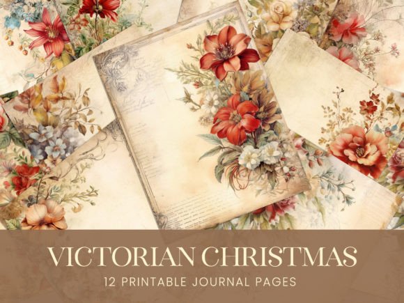 Download Antique Victorian Christmas Floral Paper - Floral Collection